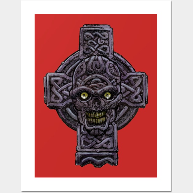 Zombie Art : Celtic Cross Zombie Head Wall Art by rsacchetto